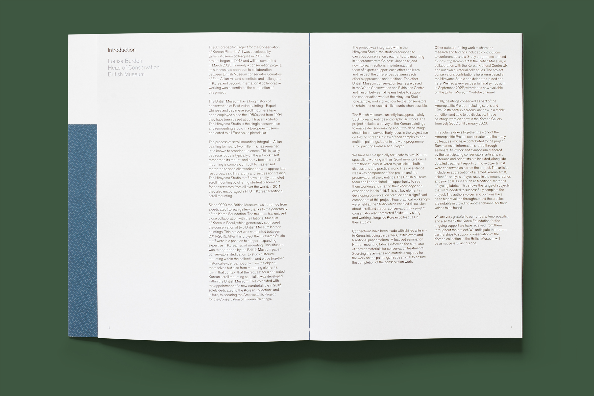 Top-down photo of the introduction spread